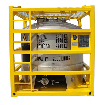 2900L-5000L Kapazität vertikaler Offshore-Tankbehälter mit Aufzugsrahmen Schweißnaht Säure Reinigung und Passivierung Finish