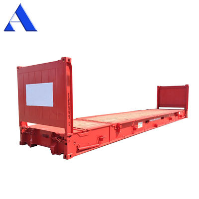 40ft 40' Stahlkorten Stahl Flachregal Versandcontainer mit Sperrholzboden und klappbarem Ende Flattrack CSC zertifiziert