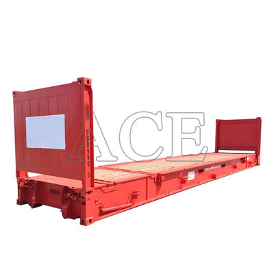 40ft 40' Stahlkorten Stahl Flachregal Versandcontainer mit Sperrholzboden und klappbarem Ende Flattrack CSC zertifiziert