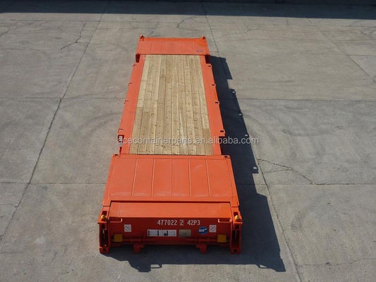 40ft 40' Stahlkorten Stahl Flachregal Versandcontainer mit Sperrholzboden und klappbarem Ende Flattrack CSC zertifiziert