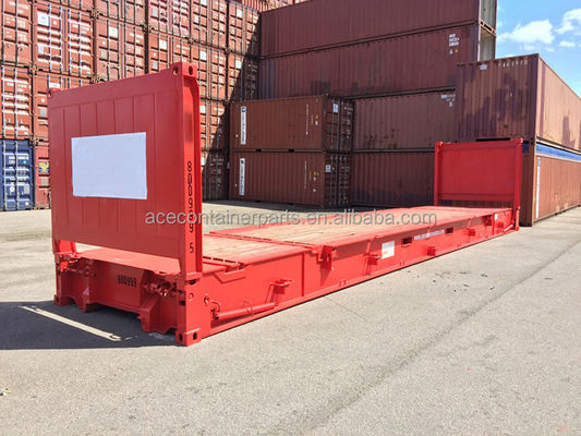 40ft 40' Stahlkorten Stahl Flachregal Versandcontainer mit Sperrholzboden und klappbarem Ende Flattrack CSC zertifiziert