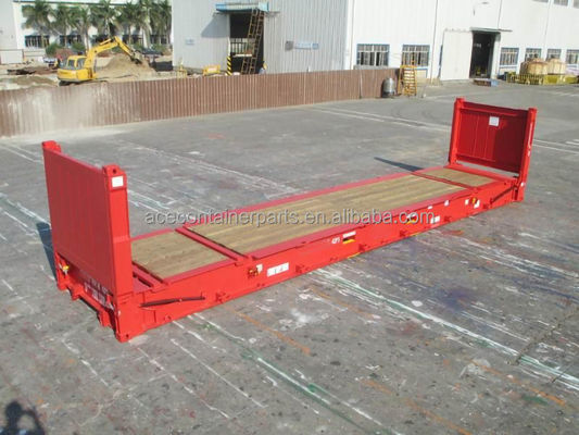 40ft 40' Stahlkorten Stahl Flachregal Versandcontainer mit Sperrholzboden und klappbarem Ende Flattrack CSC zertifiziert