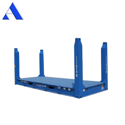 20 ft 20 ft Flat Rack Container mit CSC-zertifiziertem Custom Color Logo Corten Steel Fixed Corner Post und BV GL ABS Genehmigung