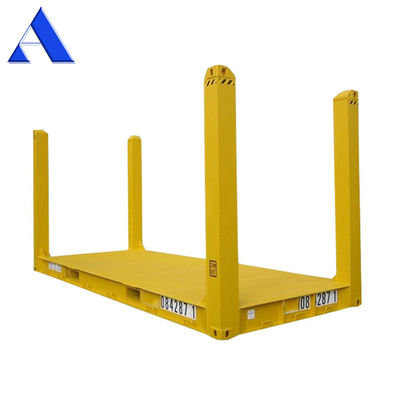 20 ft 20 ft Flat Rack Container mit CSC-zertifiziertem Custom Color Logo Corten Steel Fixed Corner Post und BV GL ABS Genehmigung