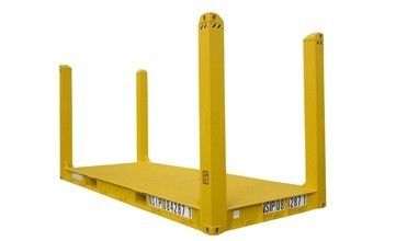 20 ft 20 ft Flat Rack Container mit CSC-zertifiziertem Custom Color Logo Corten Steel Fixed Corner Post und BV GL ABS Genehmigung