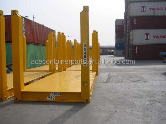 20 ft 20 ft Flat Rack Container mit CSC-zertifiziertem Custom Color Logo Corten Steel Fixed Corner Post und BV GL ABS Genehmigung