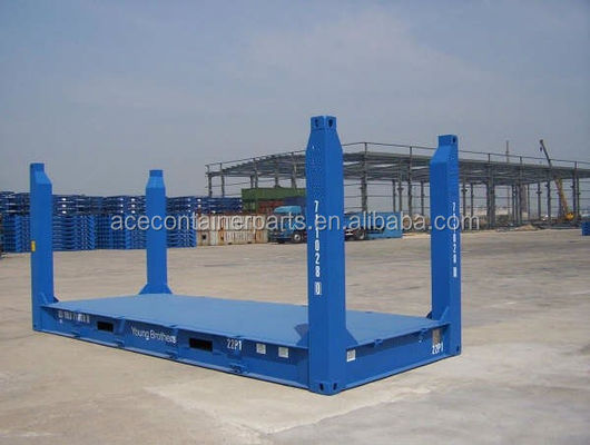 20 ft 20 ft Flat Rack Container mit CSC-zertifiziertem Custom Color Logo Corten Steel Fixed Corner Post und BV GL ABS Genehmigung