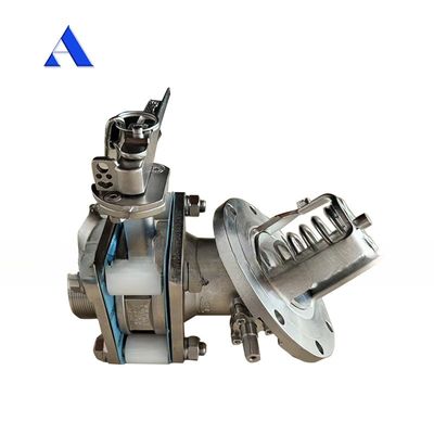 ISO-Tankbehälter Ersatzteile 3 Zoll 45 Grad Bodenentladung und Probenventil mit Druckmessgerät 1.4''BSP 0-40 bar