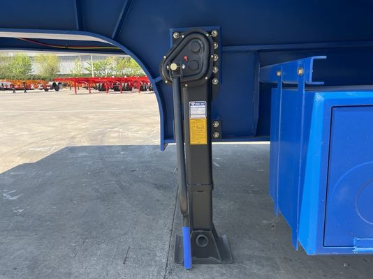 12489 x 2480 x 1530mm 2/3 Achsen Kohlenstoffstahl Ausdehnungsschienen Lowboy Flatbed Semi-Truck Anhänger für maximale Nutzlast 20-100 Tonnen