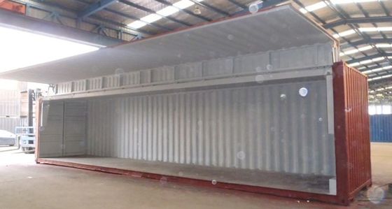 40 Fuß Flügel Fliegende offene Seiten Tür Versandcontainer mit elektrischen Hydraulikzylinder CSC-Platte und 76,4 CBM Kapazität