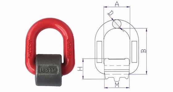 Anschlussschlösser Behälter Lashing Materialien 1.2T 2T 5.3T 8T 15T Metall D Ring mit geschweißter Klammer
