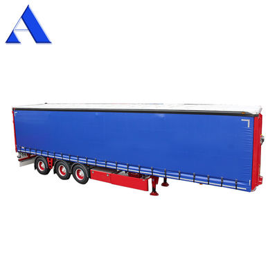 11R22.5 Reifen 3 Achse PVC Vorhangseite Versandcontainer Shandong 40ft Van Box Halbanhänger mit Standard 28Ton Landegerät