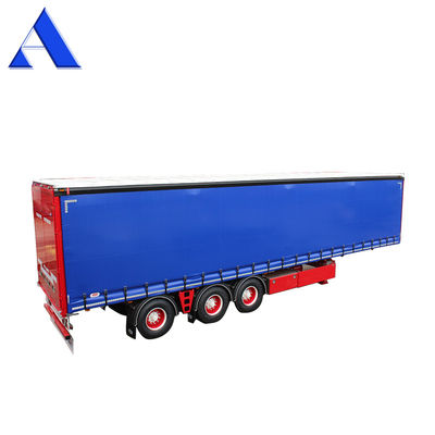 11R22.5 Reifen 3 Achse PVC Vorhangseite Versandcontainer Shandong 40ft Van Box Halbanhänger mit Standard 28Ton Landegerät