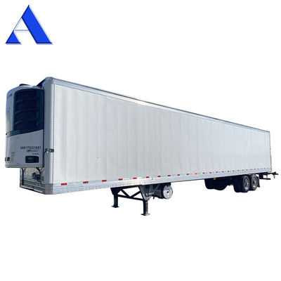 Halbanhänger Lkw 2 Achsen 8 Räder 40ft 48ft 53ft Flachbett 12R22.5 Reifen isoliert Van Reefer Stahl Eisen Material TS16949 Zertifikat