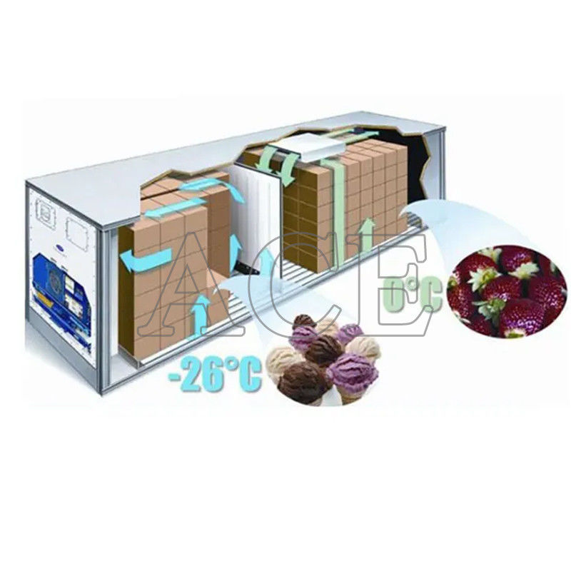 40 Fuß Kühlcontainer mit maximaler Nutzlast 27580KG 28,4CBM Kapazität Doppeltemperatur-Reefer Gefrierschrank und -Kühler