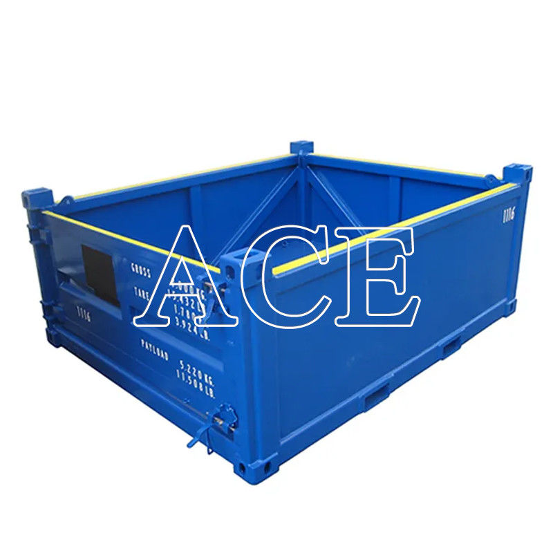 10ft DNV 2.7-1 Standard Offshore-Frachtkörbe Halbhöhe Trockener Stahlbehälter offener Oberteil 3 Meter Länge Optional Halbhöhe