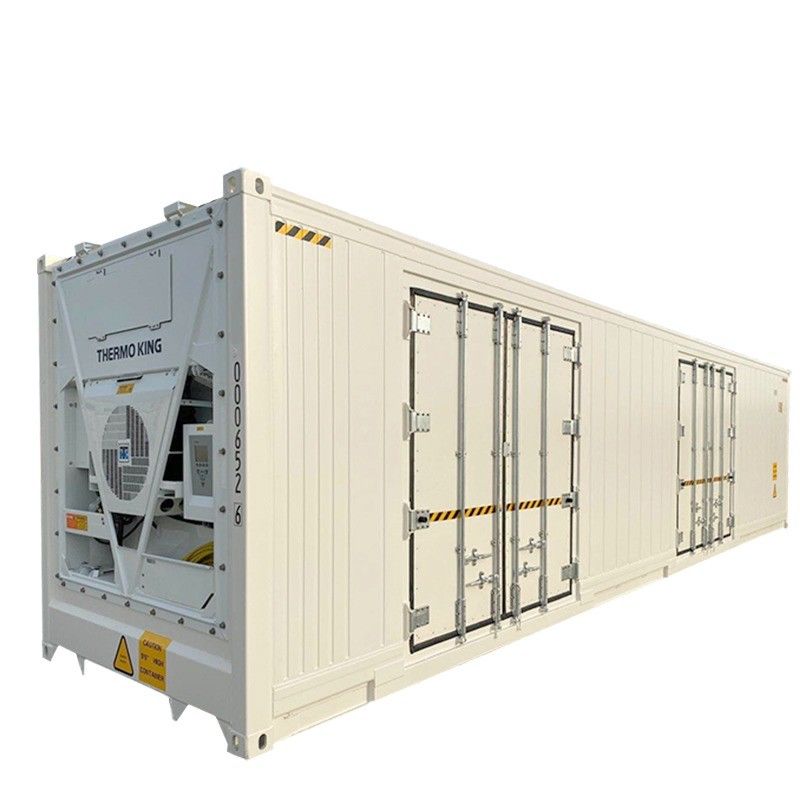 12192 x 2438 x 2896 mm 2-Türer offener Seitenkühlschrank 40 Fuß Länge Reefer Container für den Transport von frischen Waren