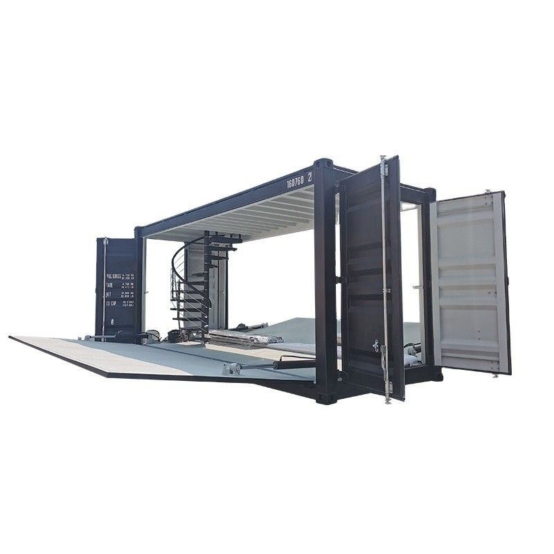 Professionell angepasste Seitenöffnung 20ft Versandcontainer Kaffeeshop Fastfood-Shop mit Leiter und Top Security Rail