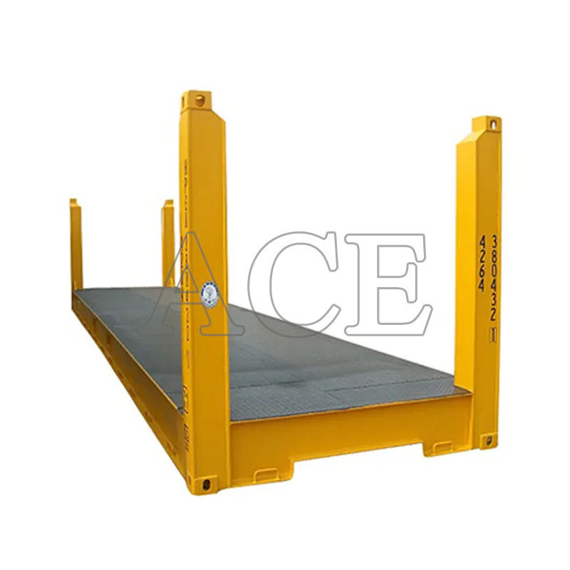 Transportgeräte 40 Fuß Flachregal-Container mit festem Eckposten aus Stahl Max. Nutzlast 47370 kg ISO-zertifiziert